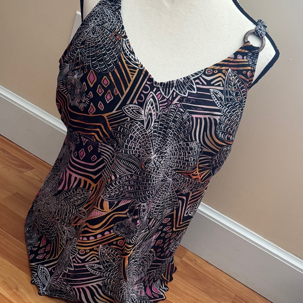 Christina tankini women’s bathing suit top abstract floral multicolor size 2X